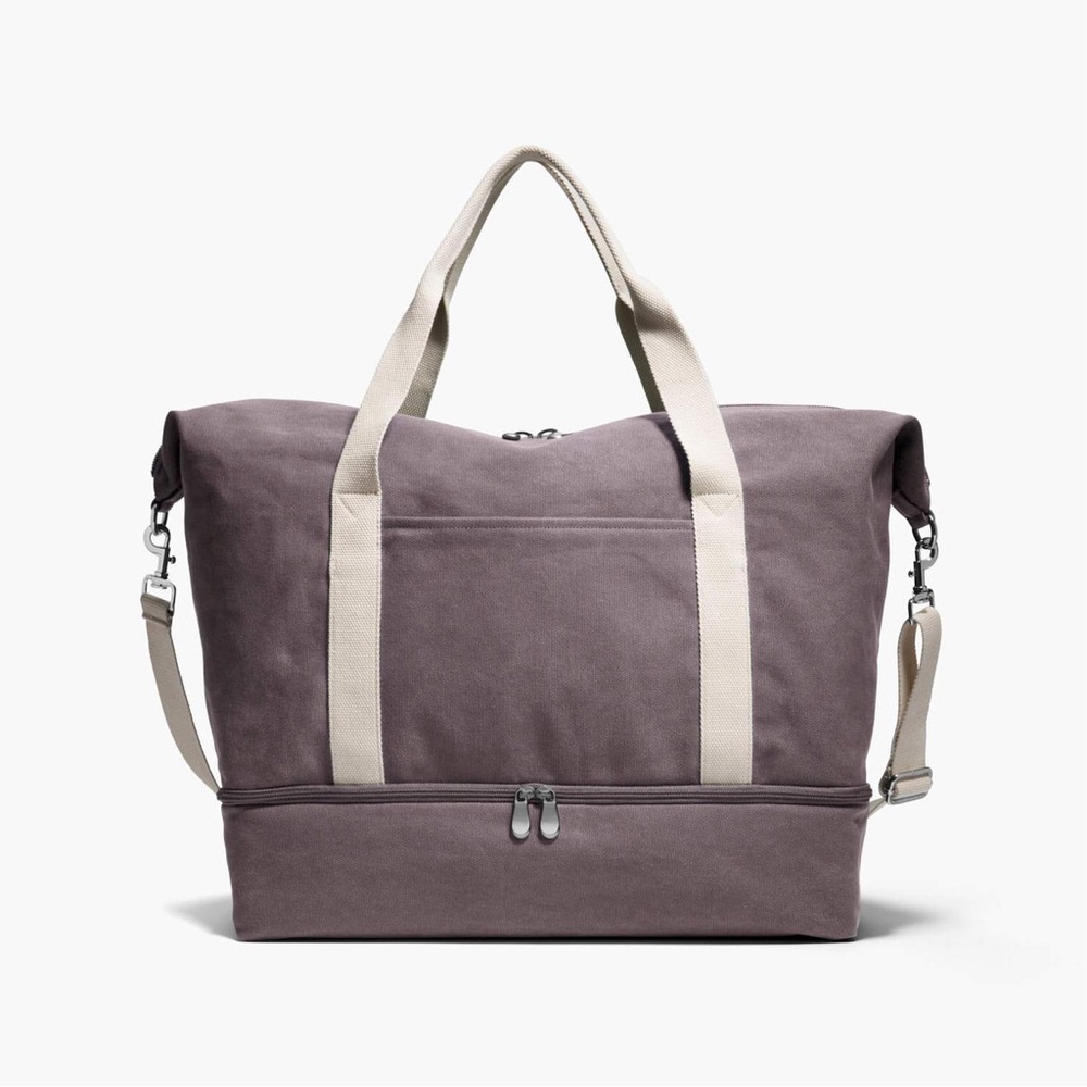 Lo & Sons Catalina Deluxe Duffel Bag (Large) in purple “Thistle” Canvas
